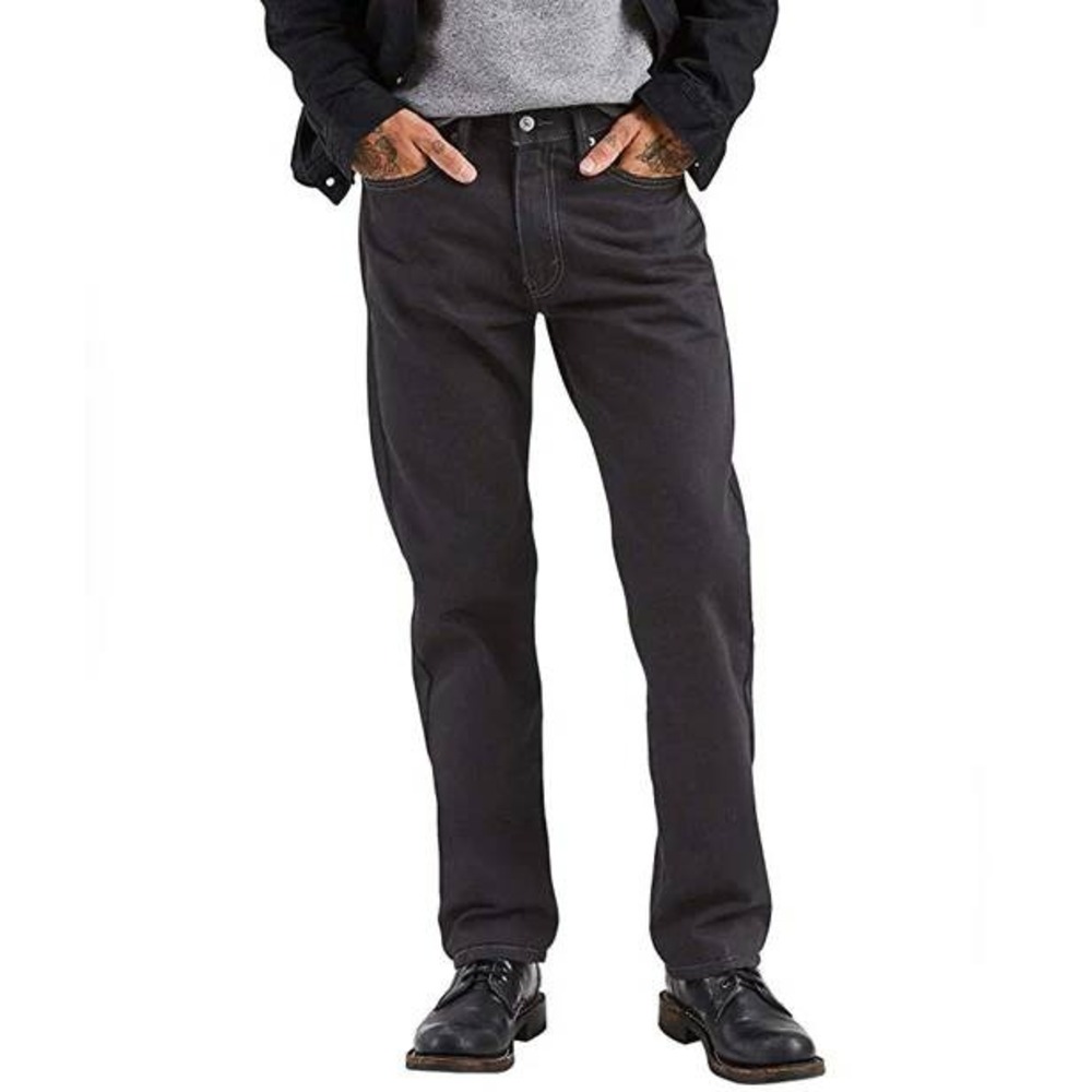 Levi's 505‎ Black Classic Straight Leg Mens Jeans Cotton Red Tag 36x32